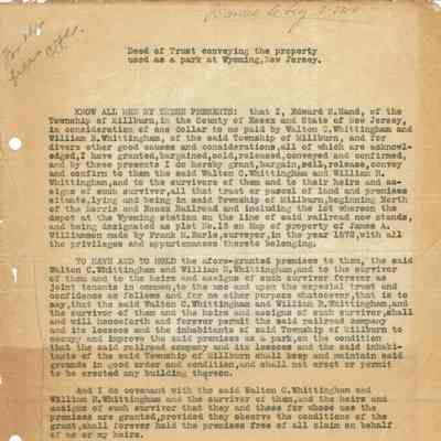 Wyoming: Deed of Trust for Wyoming Park
