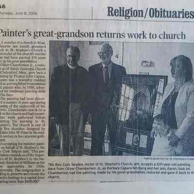 Caparn: "Painter's great-grandson returns work to church" - June 8, 2006