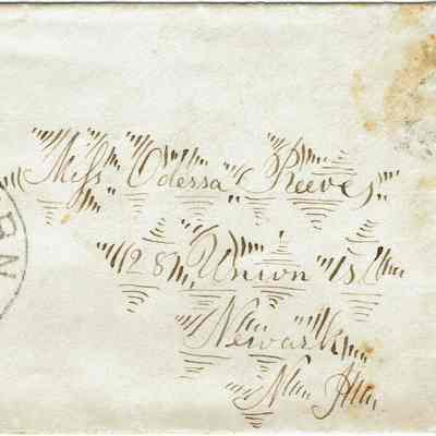 Reeves: Enveloped addressed to Odessa Reeves, Newark, postmarked Millburn, October 17