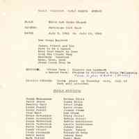 White Oak Ridge Chapel: Vacation Bible School, 1962-3