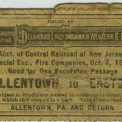 Railroad: Delaware, Lackawanna & Western Railroad Allentown to Easton Ticket, 1903
