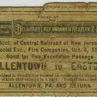 Railroad: Delaware, Lackawanna & Western Railroad Allentown to Easton Ticket, 1903