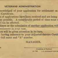 Flanagan: Veterans Administration Application Cards