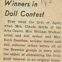          Article on the Doll Contest from the Millburn Short Hills Item, June 7, 1945
   