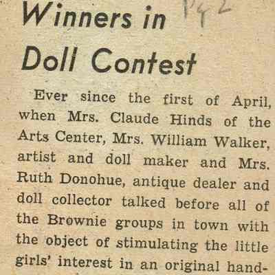 Article on the Doll Contest from the Millburn Short Hills Item, June 7, 1945