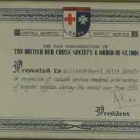 Red Cross: British Red Cross Certificate, 1939