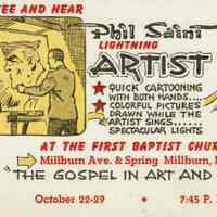 Phil Saint Lightning Artist Promotional Postcard, 1944