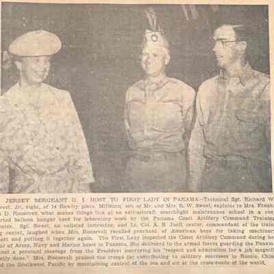 Sargent Richard W. Sweet and Eleanor Roosevelt, Item, April 6, 1944