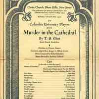 Christ Church: Murder in the Cathedral Program, 1952