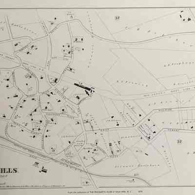 Map: Racquets Club copy of 1890 Robinson atlas map of Short Hills, 1976