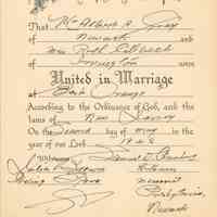          Gray: Ruth Callbeck Wedding Certificate to Albert Gray, 1942 picture number 2
   