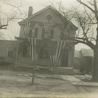 Marshall-Schmidt Album: House Decorated with Bunting, c. 1907