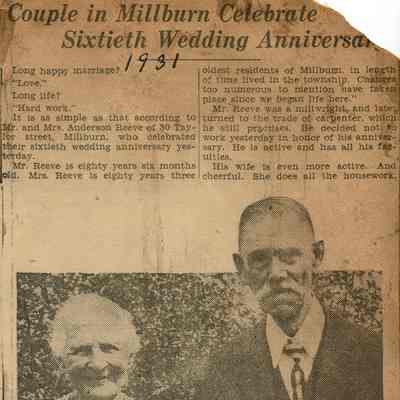 Wehrle Scrapbook: Anderson Reeve Anniversary, 1931