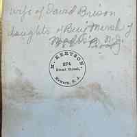          Elizabeth Hannah Marsh, Wife of David Brison, daughter of Benj. Marsh of Madison N.J.
   