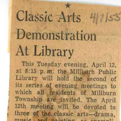 Library: Classic Arts Demonstration at Library, 1955