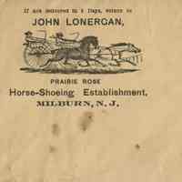 Lonergan: Prairie Rose Horse-Shoeing Establishment Envelope