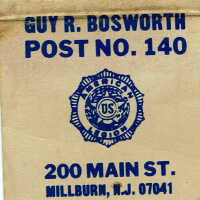 Guy R. Bosworth American Legion Post Number 140 Matchbook Cover
