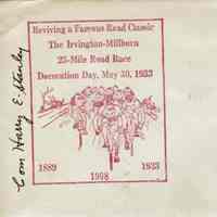 Irvington-Millburn Road Race: First Day Covers, 1933