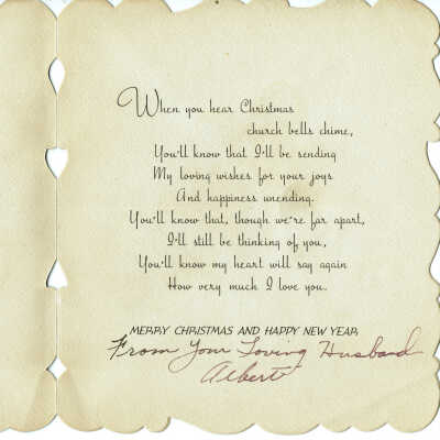 Interior of card