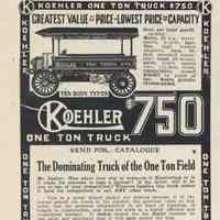          Koehler One Ton Truck Advertisement, 1914
   