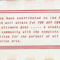          Millburn Art Center: Village Festival Donation Thank You Note, 1944 picture number 2
   