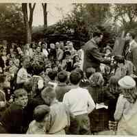 Millburn Art Center 1945 Scrapbook: Roger Duvoisin Sketching at Village Arts Festival, 1945