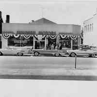 Centennial Parade: Alfred Geissler with DeSotos for Parade at Millburn Motors, 1957