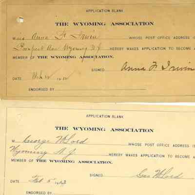 Wyoming Civic Association: Application Blanks, 1912-13