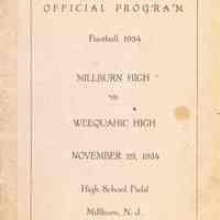          Football: Millburn vs. Weequahic Program, 1934 picture number 1
   