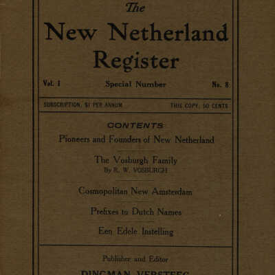 New Netherland Register, Vosburgh Family, 1913