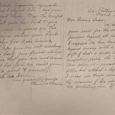 Snow: Letter Bonnie Snow From Fannie Forster, 1912