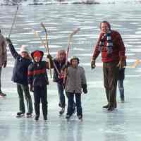 North Pond: Kids Playing Hockey on North Pond, Short Hills, 1976