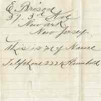 Brison: Edward Brison Handwriting Samples 1924-26