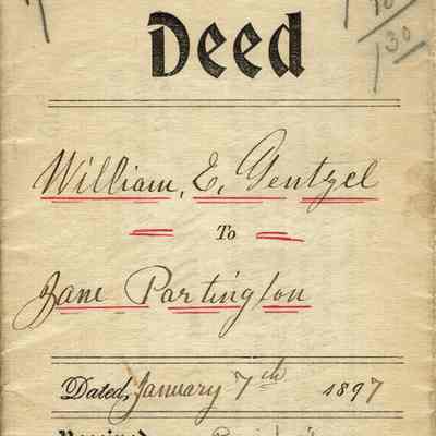 Deed: William E. Gentzel to Jane Partington, 1897