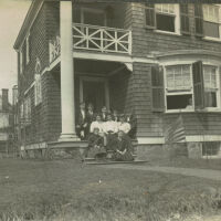 Marshall-Schmidt Album: Marshall Children Seated on Porch Steps