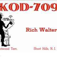 Radio: Rich Walter KOD-7096 Ham Radio Postcard