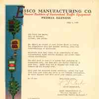 Traffic: Essco Manufacturing Company Signal Proposals, 1925-1926