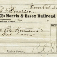 Morris & Essex Railroad Freight Receipt, 1868