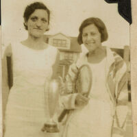 Tennis: Champions Julia LaRocca and Kay Boslavage annual town tournament,1930