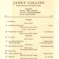          Community Concert Association: Janet Collins Dance Program, 1954 picture number 1
   