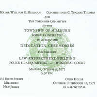 Police Headquarters New Building Dedication Invitation, 1972