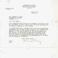 Hartshorn: Letter concerning plotting land on Crescent and Crescent Place, 1926