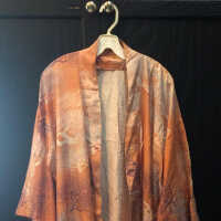 Kimono: Hartshorn Family Orange Patterned Kimono