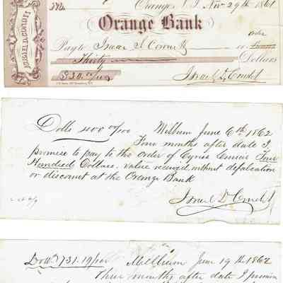 Promissory Notes: November 29, 1861-June 19, 1862