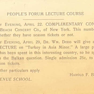 Macpherson: People's Forum Lecture Course
