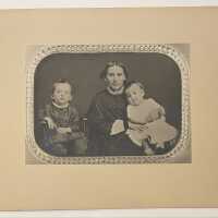 Brison: Photographic print from tintype of Mary Kanouse Brison, Benjamin L. Benson, and Emilie Benson Welsh, 1862-3