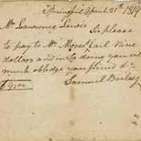          Bailey: Samuel Bailey Letter to Lawrence Lewis, 1819 picture number 1
   