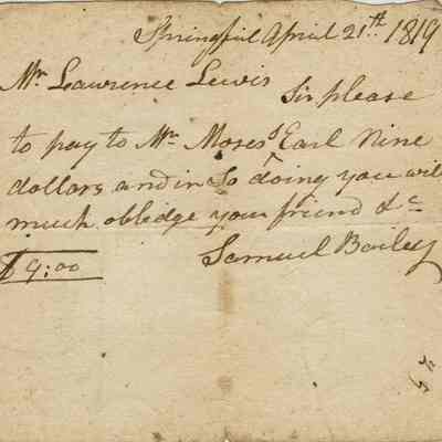 Bailey: Samuel Bailey Letter to Lawrence Lewis, 1819