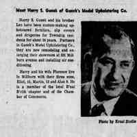          Ganek Upholstery, Item, January 16, 1958
   