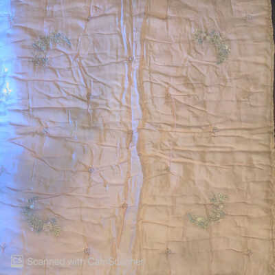 Quilt: Pink Silk Embroidered Baby Quilt